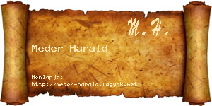 Meder Harald névjegykártya